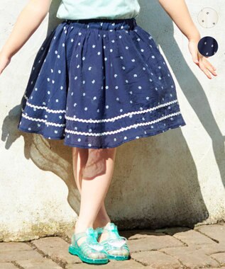 ANY KIDS ネコ×ドット スカート