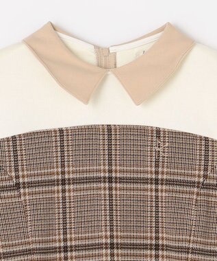 組曲 KIDS 【150-160㎝】レディチェック ワンピース ブラウン