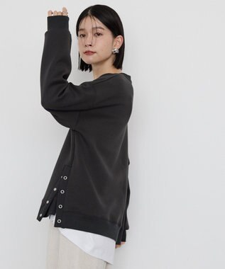 AMERICAN HOLIC サイドドットボタンポンチプルオーバー Charcoal Gray