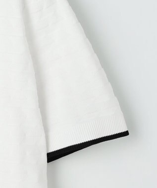 23区GOLF 【MEN】フラッグジャガードニットポロシャツ ストレッチ 半袖 ホワイト系