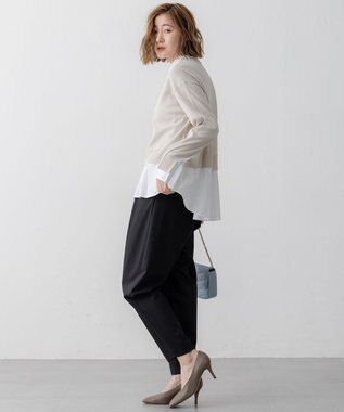 23区 L 【洗える】シャツ コンビネーション ニット ベージュ系