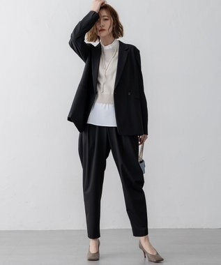 23区 L 【洗える】シャツ コンビネーション ニット ベージュ系