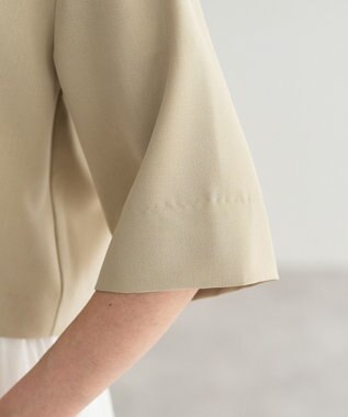 YECCA VECCA ハーフスリーブクロップドジャケット Gray Beige