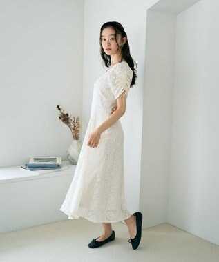 earth music&ecology パネル切り替えレースワンピース Ivory