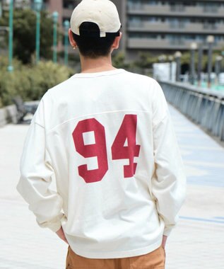 WEGO 【ユニセックス着用ITEM】ナンバリングフットボールBIG　T（LS） オフホワイト