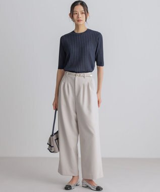 組曲 シュットクロスワイド パンツ サンドベージュ系