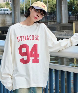 WEGO 【ユニセックス着用ITEM】ナンバリングフットボールBIG　T（LS） オフホワイト