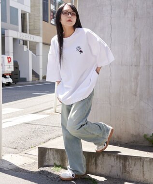 WEGO 【ユニセックス着用ITEM/SMLサイズ展開】別注BENDAVISワンポイントT（SS） ホワイト