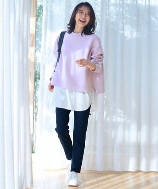 ANY 【洗濯機可】ライトウェイトクルーネックプルオーバー ラベンダー