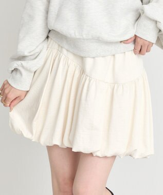 earth music&ecology ラウンド切り替えバルーンミニスカート