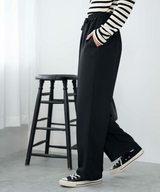 WEGO 【ウエストゴム/手洗い可】カラーイージーパンツ ブラック