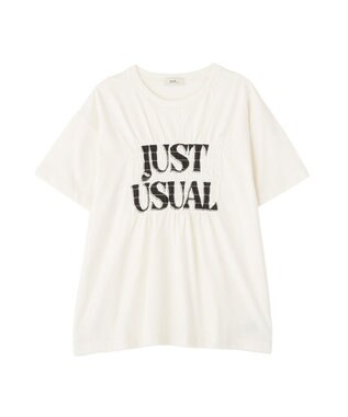 earth music&ecology シャーリングロゴTシャツ Off White
