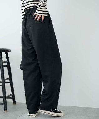 WEGO 【ウエストゴム/手洗い可】カラーイージーパンツ ブラック