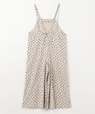 ANY 【洗濯機可/着丈調整可】ドットプリント サロペット ベージュベース