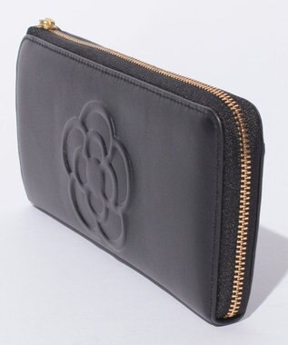CLATHAS ワッフル　Lファスナー長財布 ブラック