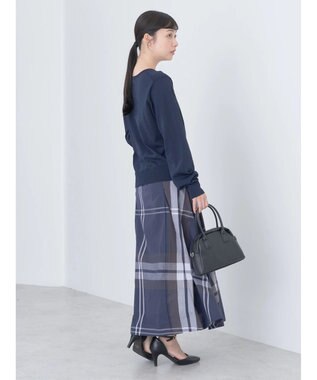 earth music&ecology ＢＩＧチェックフレアスカート Navy