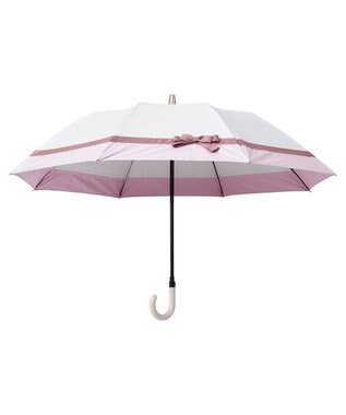 MOONBAT 【日傘】エスタ (estaa) Beauty shield折りたたみ傘リボン ホワイト
