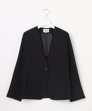 J.PRESS LADIES 【セットアップ対応・人気素材】Light ジョーゼット ノーカラー ジャケット