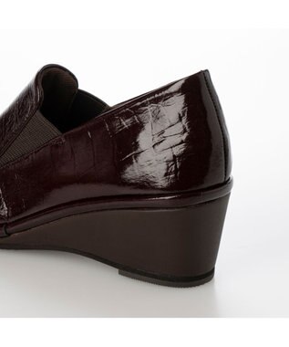 MODE ET JACOMO <D'ICI>ウェッジヒールサイドゴアスリッポンシューズ ダークブラウンカタオシ