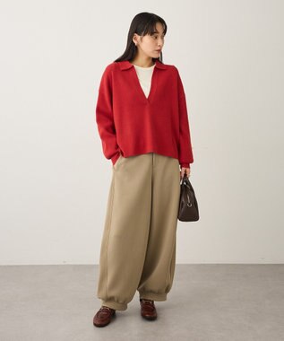 CRAFT STANDARD BOUTIQUE 深Vネックニットプルオーバー Red