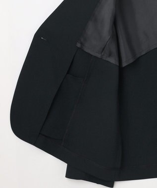 J.PRESS LADIES 【セットアップ対応・人気素材】Light ジョーゼット ノーカラー ジャケット ネイビー系