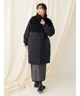 CRAFT STANDARD BOUTIQUE ボア＆キルティングスタンドコート Dark Navy