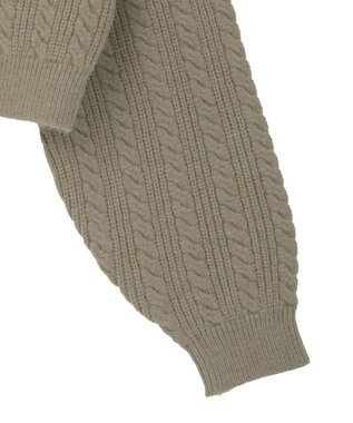 earth music&ecology 襟付きケーブルニットジャケット Mocha