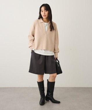 CRAFT STANDARD BOUTIQUE 深Vネックニットプルオーバー Light Beige