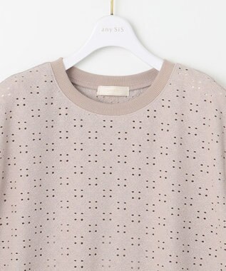 ANY SIS レーシージャカード カットソー ローズグレー
