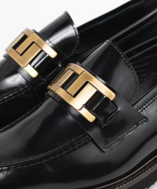 BONTRE 【LucaGrossi/ルカグロッシ】厚底幾何学ビットローファー/K072M TAL-UA ブラック