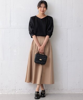 23区 キルティング トップハンドル ショルダーバッグ ブラック系