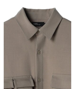 CRAFT STANDARD BOUTIQUE ポリエステルツイルポケッタブルシャツ Gray Beige