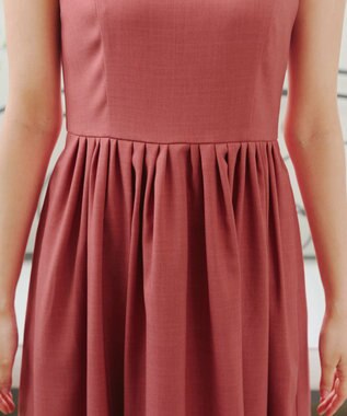 Tiaclasse 【洗える】麻調スクエアネックワンピース ピンク