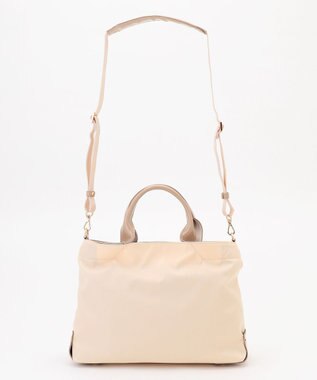LA BAGAGERIE ツイルナイロン×エナメル 2WAYトートバッグ Sサイズ アイボリー