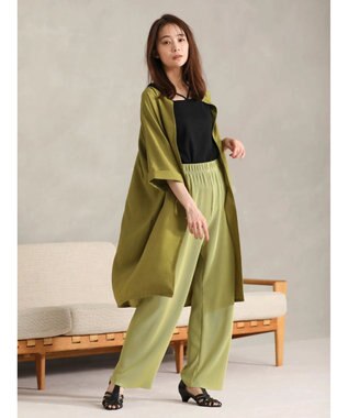 Green Parks 前後２ｗａｙミディ丈タックワンピース Green