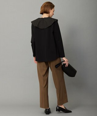 ICB L 【洗える】ハイゲージポンチ ラッフルカラープルオーバー ブラック系