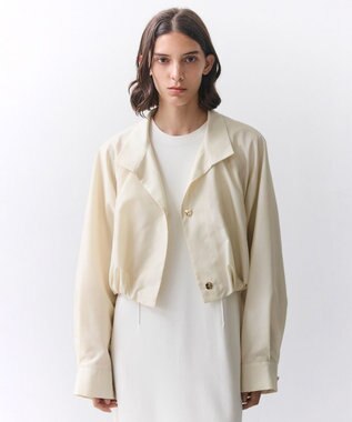 BEIGE， SULFUR / シルク混ショート丈バルーンブルゾン