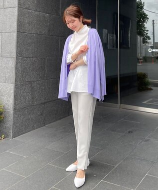 UNFILO スタイルアップニット カーディガン ライラック系