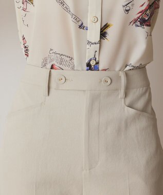 GRACE CONTINENTAL ストレッチフレアパンツ ベージュ