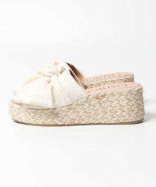 gaimo 【GAIMO/ガイモ】リネンリボン付きジュート厚底サンダル/CELIA-RS アイボリー