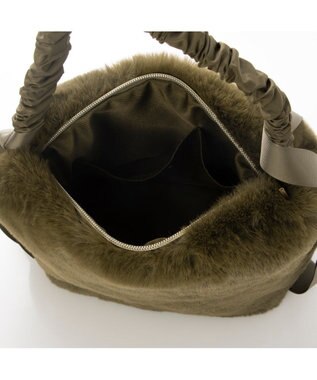 UNBILLION カシュカシュ cachecache / 下がりグログランワンハンドルエコファートート カーキ