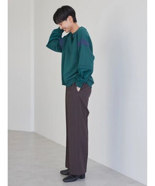 AMERICAN HOLIC 袖異素材ミニ裏毛プルオーバー Green