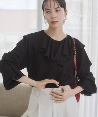 WEGO 【ANGIE VINTAGE】ラッフルブラウス ブラック