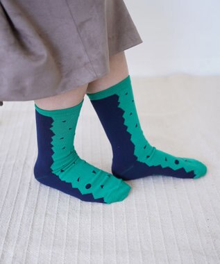 nitorito 【UNISEX】米沢オリジナル柄 mountain&moon 靴下 navy