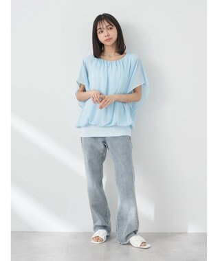 earth music&ecology シアードッキングドルマンブラウス Sax