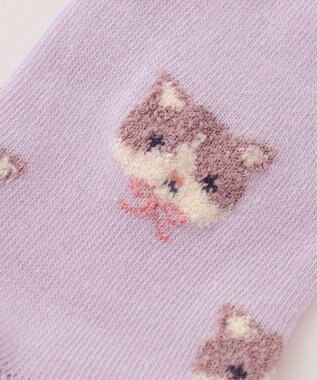 ANY KIDS 【3点セット】ソックス (ネコ) ライラック系