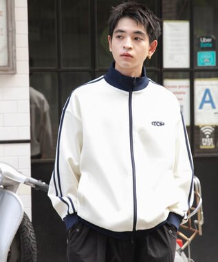 WEGO 【ユニセックス着用ITEM】ライントラックジャケット オフホワイト