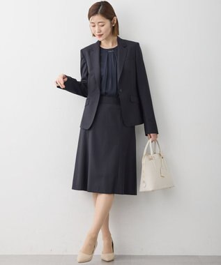 23区 【セットアップ対応】ファインネスウール 一つ釦 ジャケット ネイビーストライプ