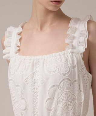 GRACE CONTINENTAL カットワーク刺繍ワンピース ホワイト