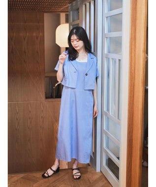 earth music&ecology リサイクルポリエステルブレンドキャミワンピース Sax